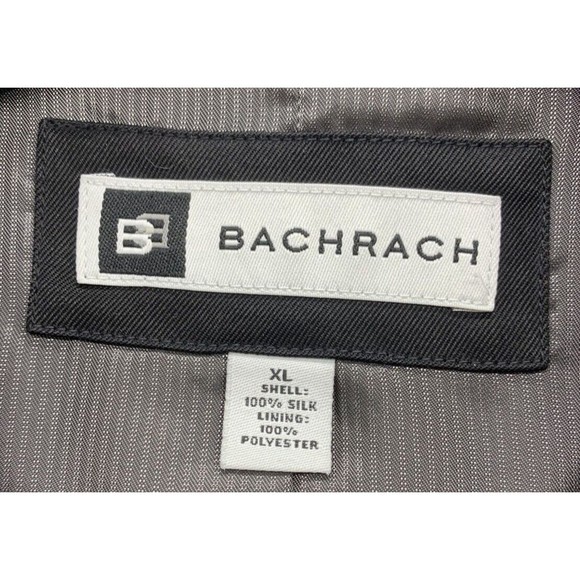 Bachrach Sports Coat Mens Size XL Black 100% Silk Three Button Notch Unvented - Picture 2 of 16